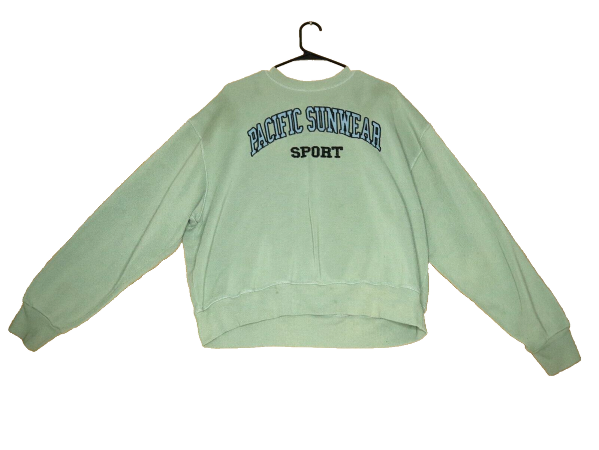 PacSun Pacific Sunwear Sport Sweatshirt Men's Small Green Crew Long Sleeve