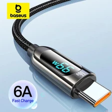 Baseus 66W USB Data Cable 6A Fast Charging Charger Wire Cord For Samsung Huawei