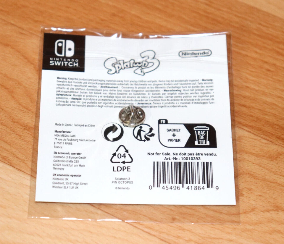 Splatoon 3 Very Rare Promo Octopus Pin / Badge Nintendo Switch - Image 4 of 4