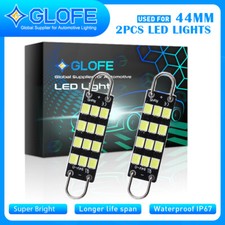2x White 12-smd 44mm Rigid Loop Festoon Led Bulb For Interior Light 561 562