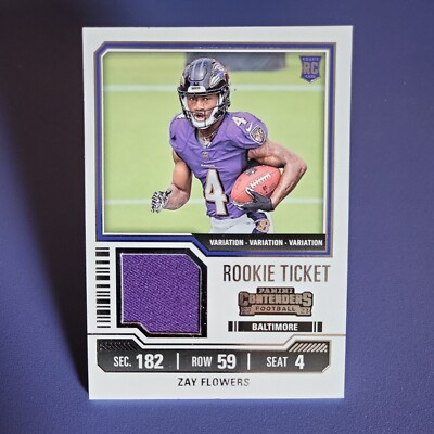 2023 Contenders Zay Flowers Rookie Ticket Jersey Patch Rookie Card