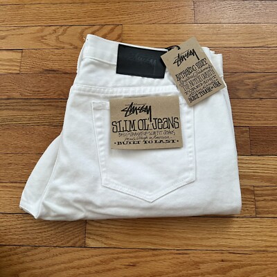 NWT Stussy Denim Jeans Slim Ol Jeans White Size 36 Skater NWT Stussy Denim Jeans Slim Ol Jeans White Size 36 Skater
