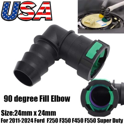 For 2011-2024 Ford Super Duty Deg Elbow 2Button Quick Connect DEF Tank ...