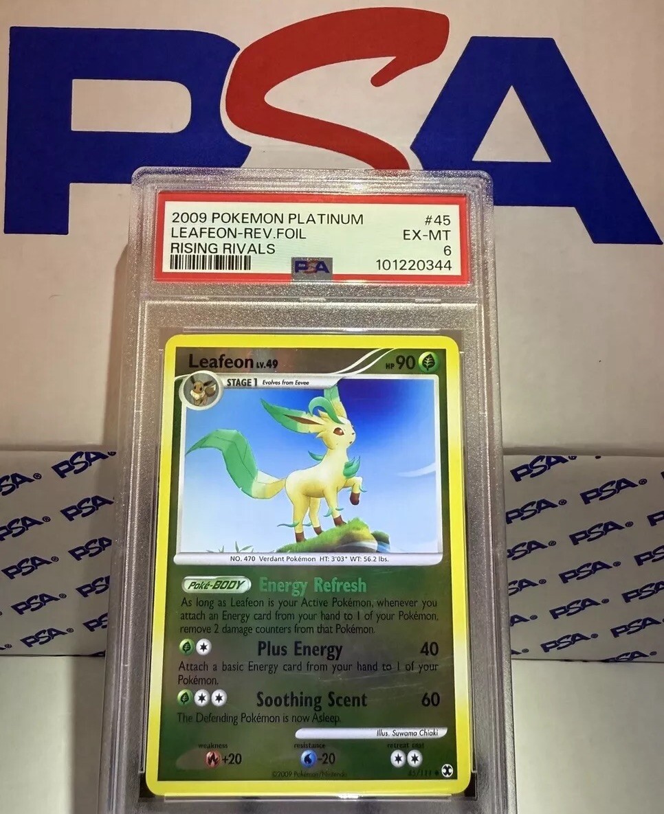 2009 Pokemon Platinum Rising Rivals #45 Leafeon Reverse Holo PSA 6 EX-MT