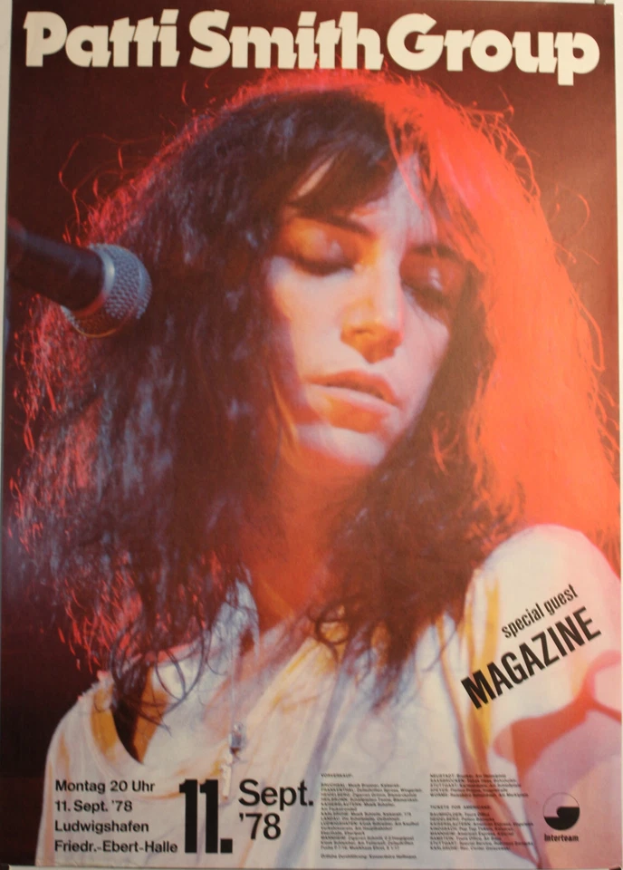 Patti Smith Group, Poster, Plakat, Concert, Konzert, Tour, Ludwigshafen, 1978 - Bild 1 von 1