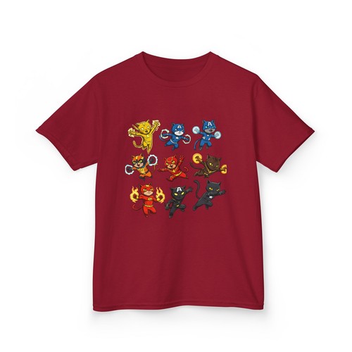 Playful Cat Themed Kids Tee, Cute Animal Shirt for Boys and Girls, Perfect Gift - Picture 48 of 49