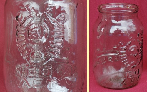 USSR Coat of Arms Vintage GLASS JAR 1 liter Old Soviet Kerch WW2 Obelisk Ukraine - Picture 3 of 9