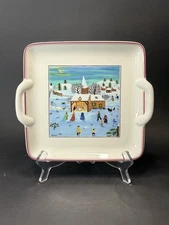 Villeroy & Boch Naif Christmas 8" Square Handled Serving Plate/Tray
