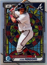 2024 Bowman Chrome #BCP-220 Jose Perdomo 1st Etched in Glass SP Braves
