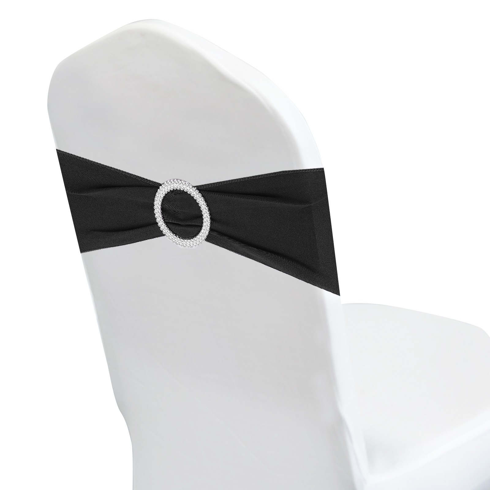 Bows Sash 50 Pcs Stretch Chair Cover Band Elastic Chair Tie,
