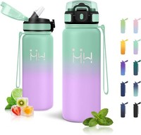 Trinkflasche Edelstahl 750Ml, Bpa-Frei, Thermosflasche Mit Strohhalm,