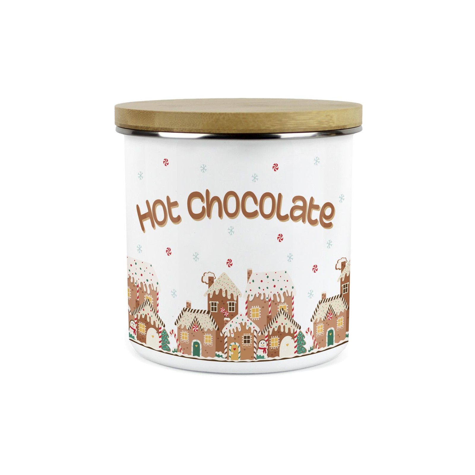 Gingerbread Houses Hot Chocolate Canister - Christmas Hot Drink Baking Gifts