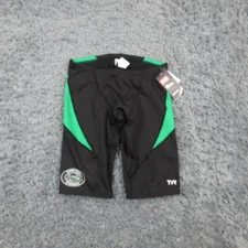 TYR Swim Jammer Shorts Boys 28 Black Green Hexa Curve DuraFast Elite 24x10* NWT