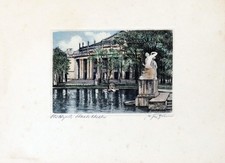 Max FRITZMANN, Stuttgart - Staatstheater - handkoloriert - Radierung