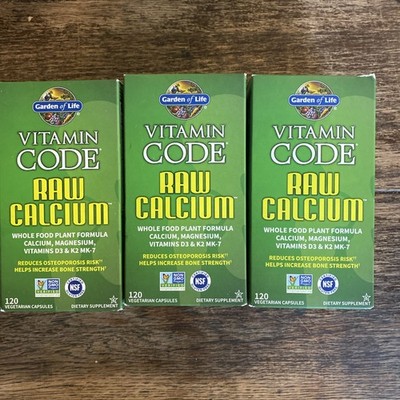 Garden of Life Vitamin Code Raw Calcium Lot Of Three 360 Total Vegetarian Caps