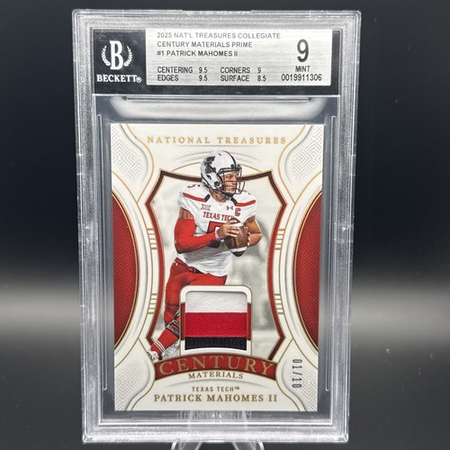 BGS 9 2025 National Treasures Collegiate - Patrick Mahomes - 1/10