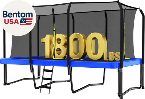 1800LBS Weight Capacity Rectangle Trampoline 10X17Ft 9X15FT 8X14FT Outdoor Squar - Picture 10 of 12