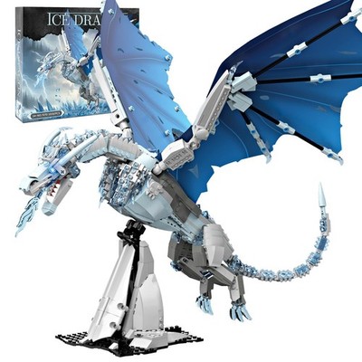 HJPLPXH Fantasy Ideas Ice Dragon Model Building Block Set | Educational Const...