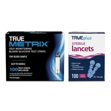 100ct TRUE METRIX Test Strips + 100ct TRUEplus Lancets for Diabetes Testing