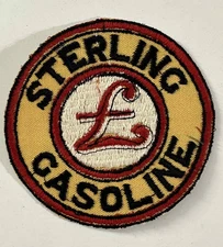RARE Vintage Sterling Gasoline Patch Embroidered Logo 4" Round Oil Gas Promo