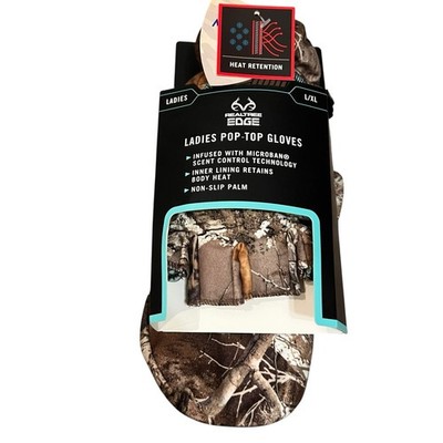 Ladies Pop-Top Gloves Realtree Edge Size L/XL NEW