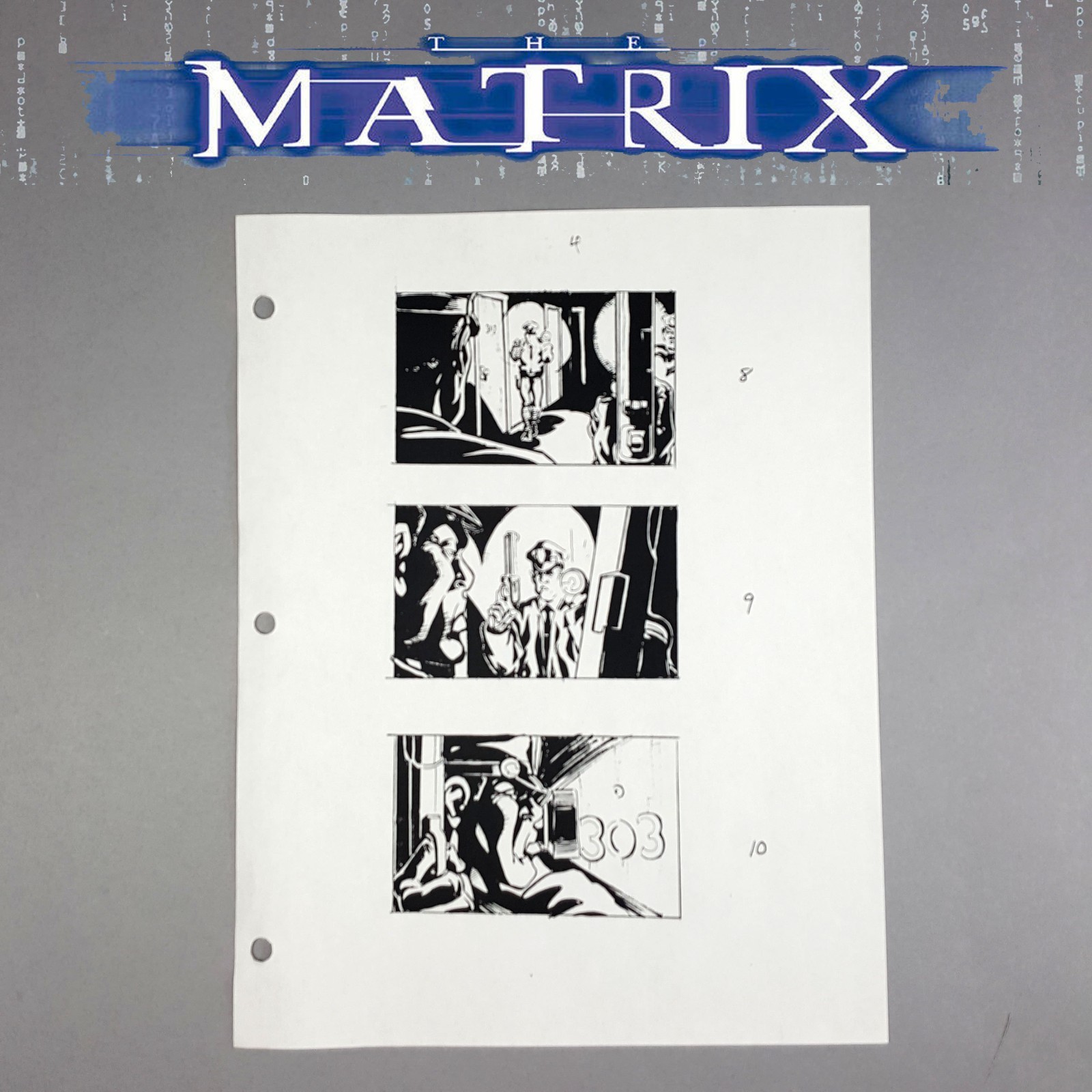 The Matrix Production Used Storyboard Trinity Chase 4 Movie Prop