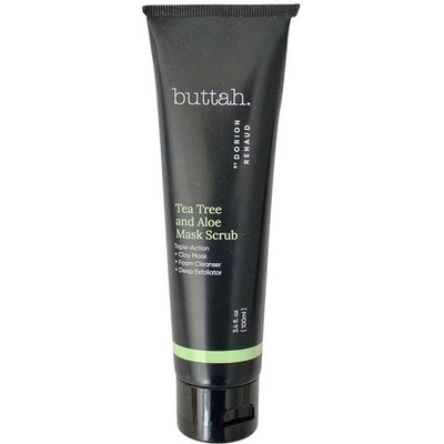 Buttah Tea Tree Aloe Mask Scrub Treat Cleanse Exfoliate Melanin Skin Type 3.4 oz