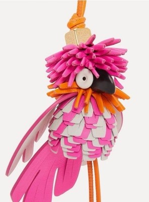 LOEWE X Paula s Ibiza Exotic Bird Pink Parrot Bag Charm Keychain New/Sold Out