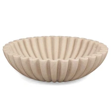 Ruffle Decorative Bowl Large Fruit Bowl for Kitchen Counter, Stylish Key Entry