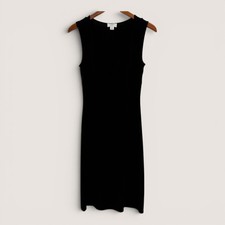 Ann Taylor LOFT Black Sleeveless Midi Dress Twist Front Sheath Women Size 6 USA