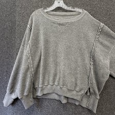 American Eagle Seriously Huggable Oversized Fleece Sweatshirt Size XS Gray Cozy