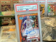 2024 BOWMAN U CHROME #1 ACE BAILEY AUTO ORANGE SHIMMER /65 PSA 10 POP 4