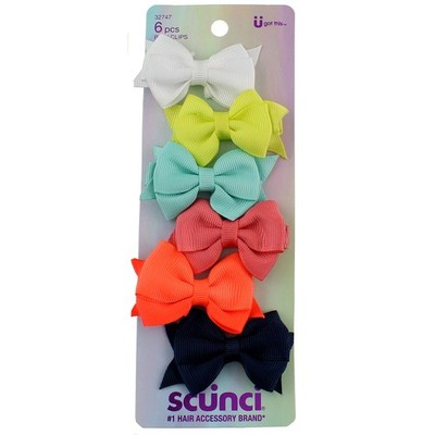 3 Pack Scunci U Got This Bow Clips, Assorted, 32747, 6 Ct