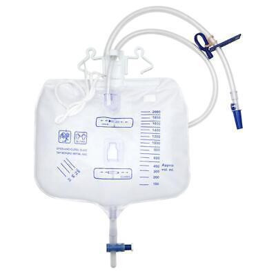 5 Pack 2000ml Urine Bag w/ Anti-Reflux Chamber for Drainage Solution