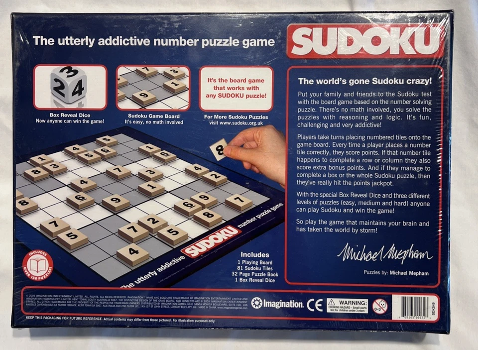 Sudoku The Utterly Addictive Number Головоломка Игра От Imagination Новая запечатанная - Изображение 3 из 3