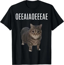OIIAOIIA CAT Spinning Cat Meme Funny Trendy Cat Lovers Art T-Shirt