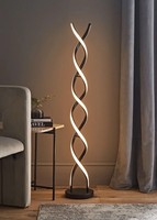 ValueLights Infinity Matt Black Double Twist Integrated LED Floor Lamp (120cm