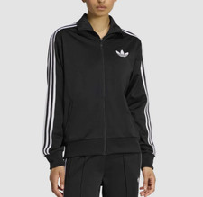 Adidas Women Firebird Loose Track Top Jacket Black White KD7983