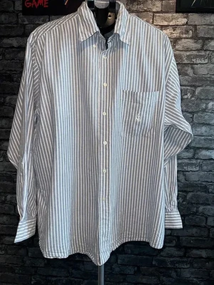 Nautica Shirt Mens XL Blue White Striped Cotton Long Sleeve Button Down Casual - Image 1 of 3
