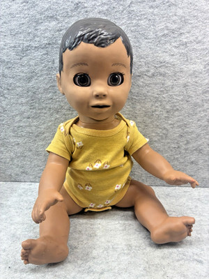 Luvabella Doll Interactive Baby Darker Skin Brown Hair Eyes Move/Talks Video