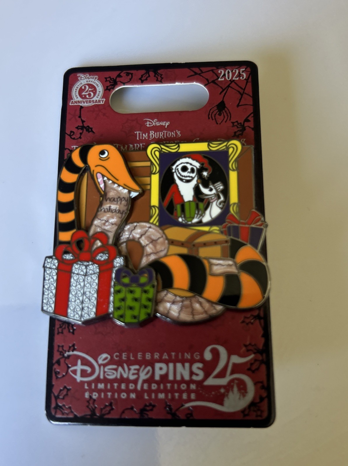 2025 Disney LE 25th Anniversary Nightmare Before Christmas Snake Pin
