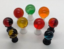 Lot of 9 Vintage Glass Marbles Clear Bubbles Red Orange Green Yellow