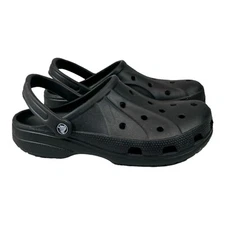 Crocs Unisex Clog Shoes Black Slingback Low Top Round Toe M 9 /  W 11