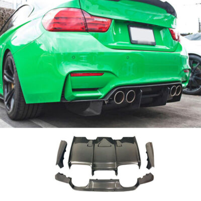 Real Carbon Fiber Rear Bumper 4PCS Diffuser For BMW F80 M3 F82 F83 M4 15-20 