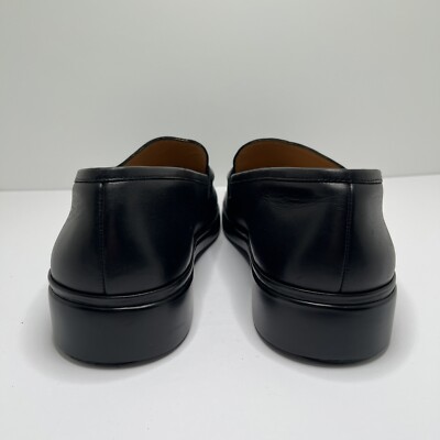 BALLY Black Leather Loafers Dress Shoes Silver Buckle Logo  display picture 2