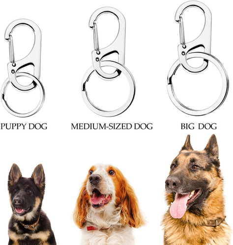 3 Sets Dog Tag Clip Dog ID Tag with Rings Holder for Dogs and Cats Collars - Picture 3 of 8