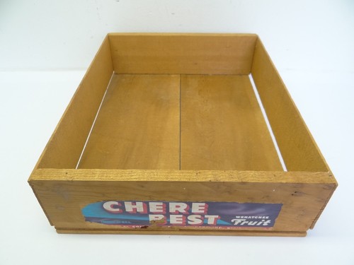 Vintage Chere Best USA Wenatchee Food Crate Box Wood Wooden Advertising - Picture 3 of 12