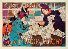 Exposition de Blanc A La Place Clichy Jugendstil Stoff Mode Plakate A3 379