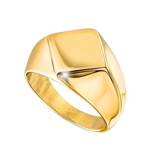 Herren Ring Gold vergoldet Edelstahl 750 Gold 18 Karat WASSERFEST R5627D1 - Picture 2 of 7