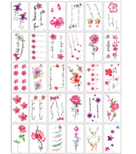30pcsRose Butterfly Star Body Arm Face Tattoos Temporary Sticker Waterproof B